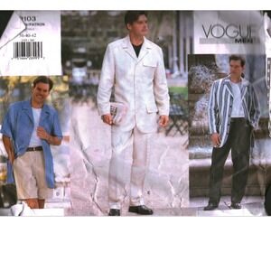 Vogue Men 2103 Sewing Pattern Jacket Shorts Tapered Pants Size 38-40 cut